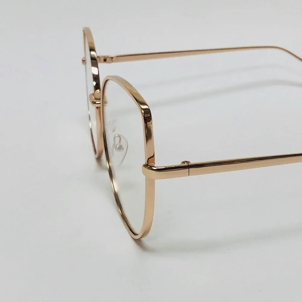 Cat Eye Glasses Gold Frame Clear Lens Fashion Eyeglasses Women UV400‎ Oversized